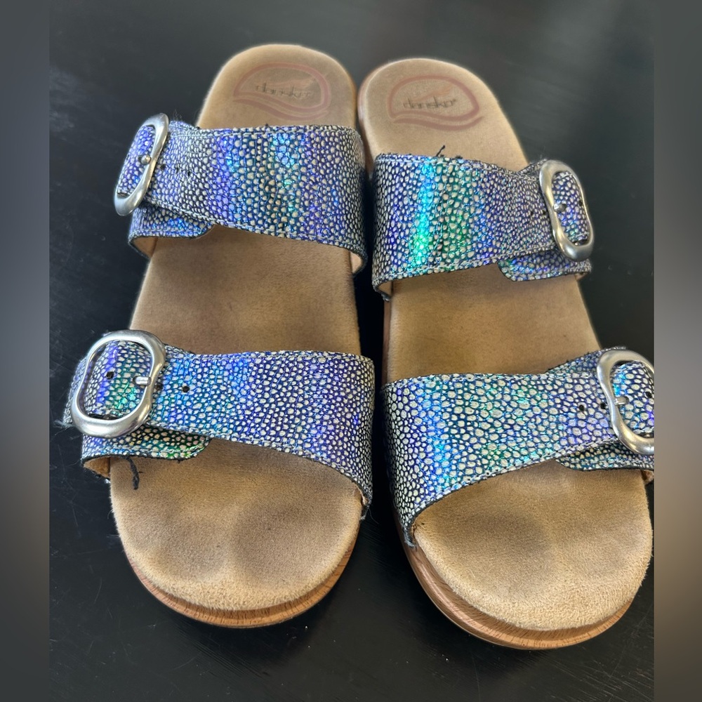 RePosh Dansko Iridescent Blue Sandals